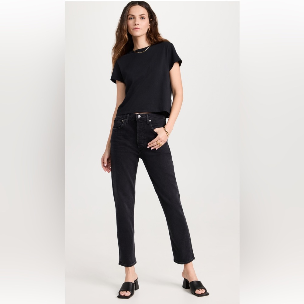 AGOLDE Riley High Rise Straight Crop Jeans, Panoramic, 25